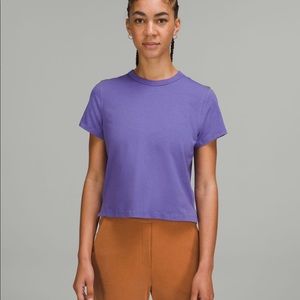 Lululemon classic fit cotton blend t shirt charged indigo size 8